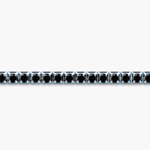 Naszyjnik tenisowy Luminy 2,5mm: białe złoto, czarne diamenty